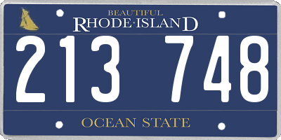 RI license plate 213748