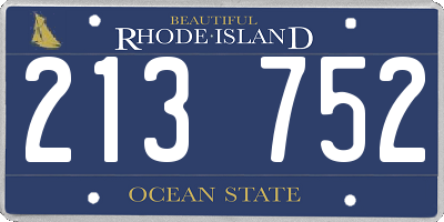 RI license plate 213752