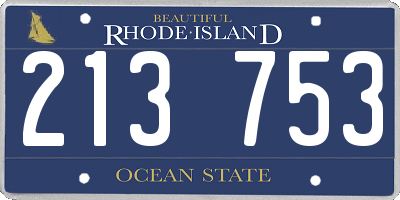 RI license plate 213753
