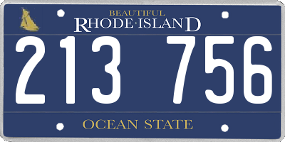 RI license plate 213756