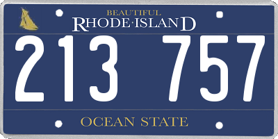 RI license plate 213757