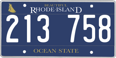 RI license plate 213758