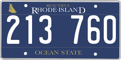 RI license plate 213760