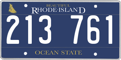 RI license plate 213761