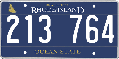 RI license plate 213764