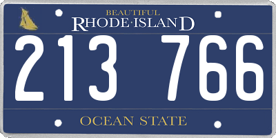 RI license plate 213766