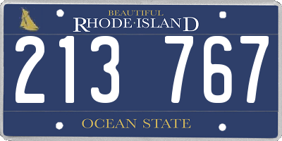 RI license plate 213767