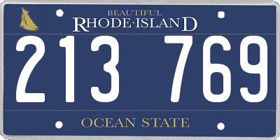 RI license plate 213769