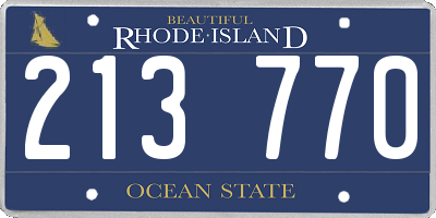 RI license plate 213770