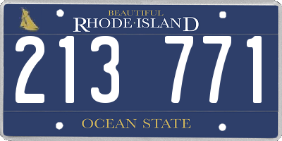 RI license plate 213771