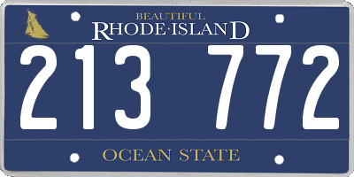 RI license plate 213772