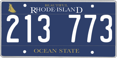 RI license plate 213773