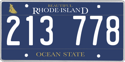 RI license plate 213778