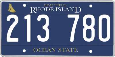 RI license plate 213780
