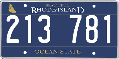 RI license plate 213781