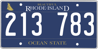 RI license plate 213783