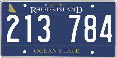 RI license plate 213784