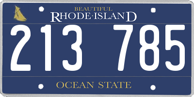 RI license plate 213785