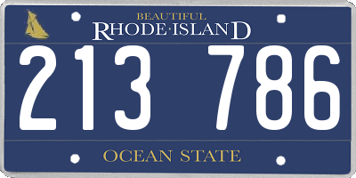 RI license plate 213786