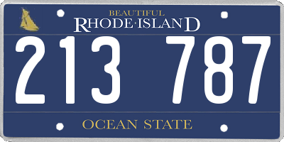 RI license plate 213787