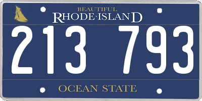 RI license plate 213793