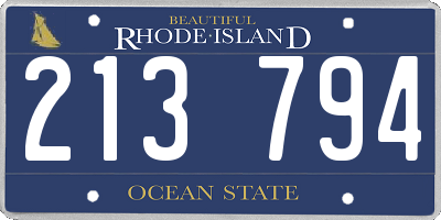RI license plate 213794