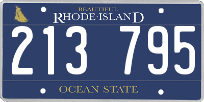 RI license plate 213795