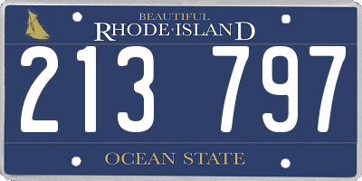 RI license plate 213797