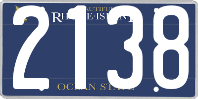 RI license plate 2138