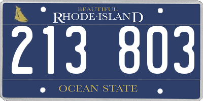 RI license plate 213803