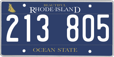 RI license plate 213805