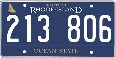 RI license plate 213806