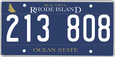RI license plate 213808