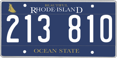 RI license plate 213810