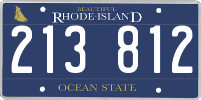 RI license plate 213812