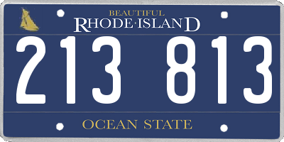 RI license plate 213813