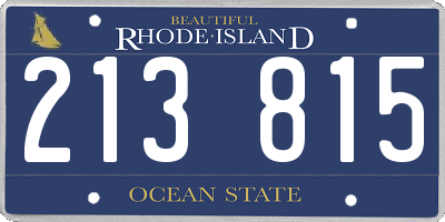 RI license plate 213815