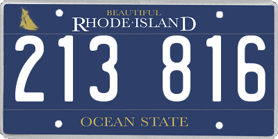 RI license plate 213816