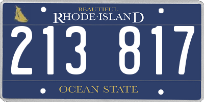 RI license plate 213817