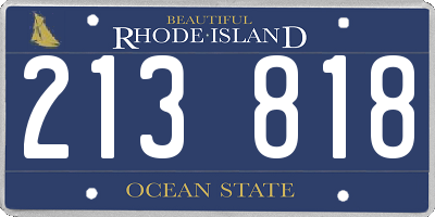 RI license plate 213818