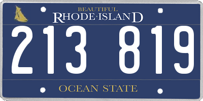 RI license plate 213819