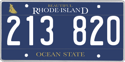 RI license plate 213820
