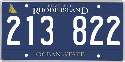 RI license plate 213822