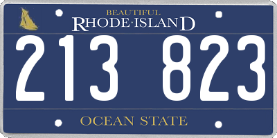 RI license plate 213823