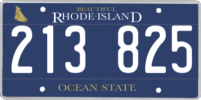 RI license plate 213825