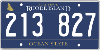 RI license plate 213827