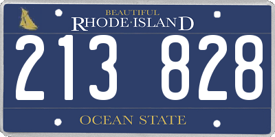 RI license plate 213828