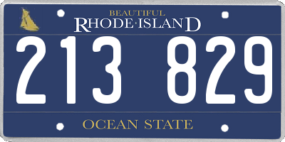 RI license plate 213829