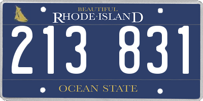 RI license plate 213831
