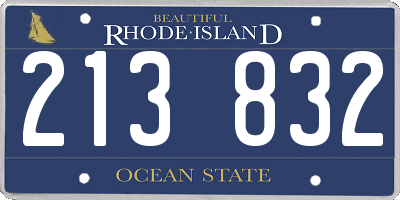 RI license plate 213832